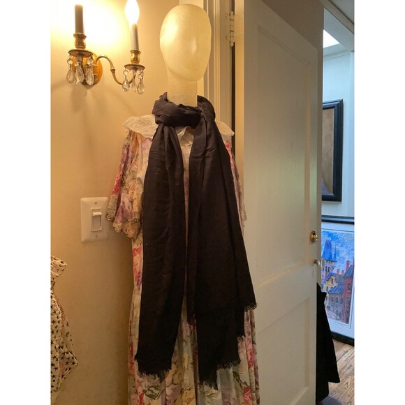 Black Saks Fifth Avenue Women's Modal + Cashmere Scarf  Wrap OS NWT $150 36x80 - Picture 2 of 4